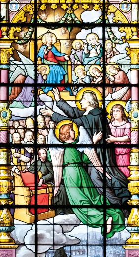 The Glorification of Saint John Baptist de La Salle glass stained window